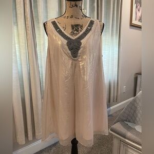 Alfani shimmery embellished neck sleeveless dress